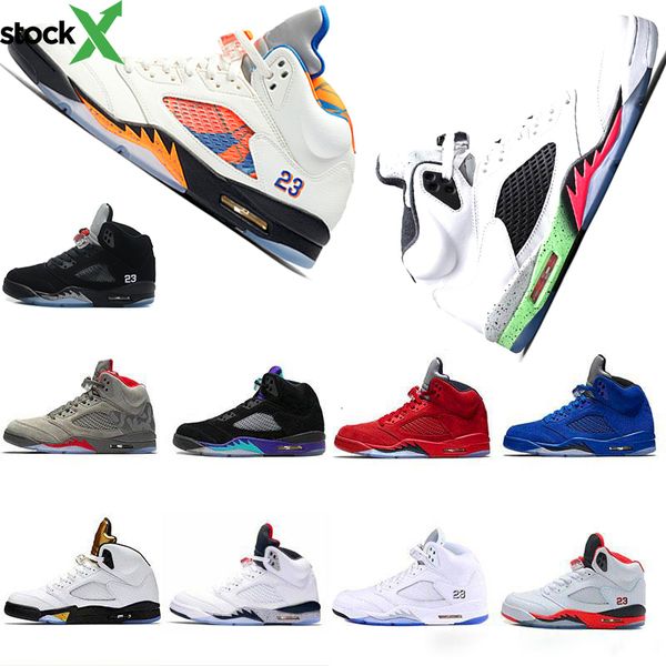 

5s classic 5 basketball shoes white cement black metallic red flight blue suede oreo sneakers for men shoe outdoor walking sneaker trainer