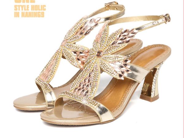 

2019 women's sandals in summer with new style high heel coarse heel@55, Black