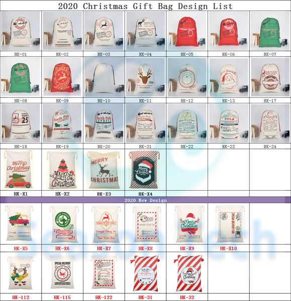 

2020 christmas gift bags large organic heavy canvas bag santa sack drawstring bag with reindeers santa claus sack bags for kids