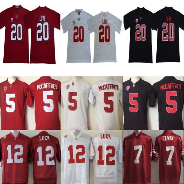 

NCAA College Stanford Cardinals Jersey 20 Bryce Love 5 Christian McCaffrey 7 John Elway 12 Andrew Luck Jersey Home Away White Red Black