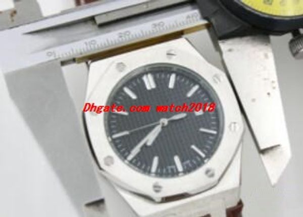 

2 colors men watch 41mm automatic black dial 15400or.oo.d002cr.01 black brown leather strap luxury watch ing, Slivery;brown