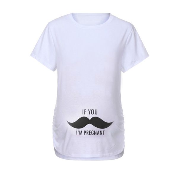 

pregnant maternity cartoon letter blouse short sleeve t-shirt women's nursing breastfeeding clothes for women zj, White