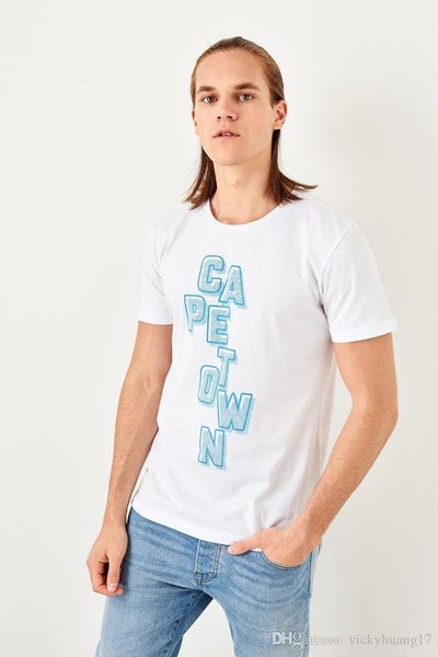 

trendyol белый мужская печатная футболка tmnss19gm0027, White;black