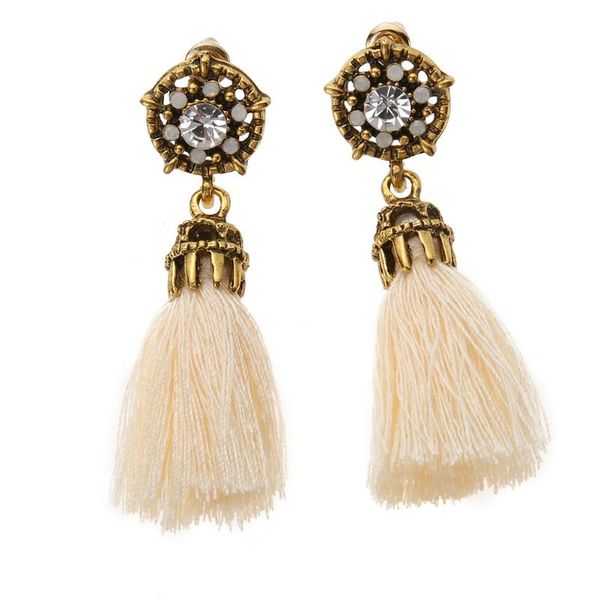 

new fashion jewelry vintage tassel long earring for women 4 colors bohemian line pendant dangle drop tassel earrings, Silver
