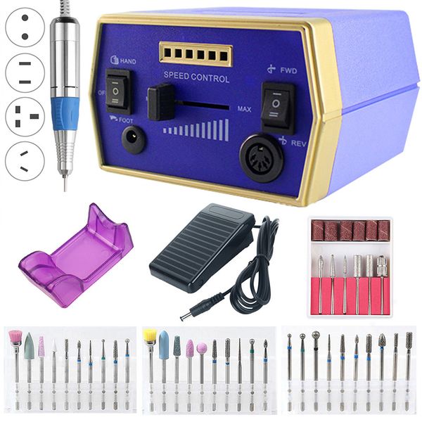 

35000/20000 rpm electric nail drill machine manicure set pedicure polishing equipment miling cutters file pro left hand tools