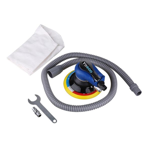 

6inch 150mm air palm sander pad pneumatic tool with dust collection hose wrench connector polisher dust bag