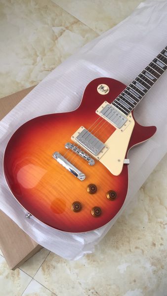 

in stock honey burst lp style standard tiger fire electric guitar guitarra