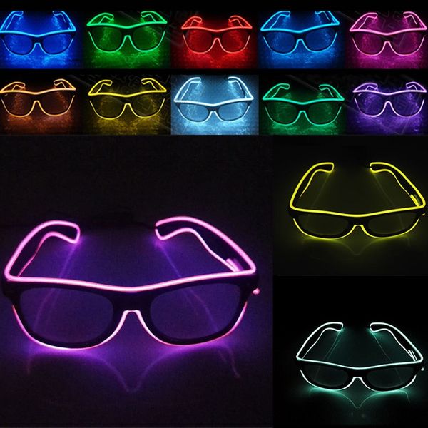 

new led party glasses fashion el wire glasses birthday halloween party bar decorative supplier luminous glasses eyewear fa2778