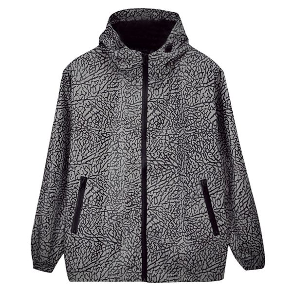 

men's reflective jacket gray men/women windbreaker jackets hooded harajuku streetwear female outdoor sports camping hiking 7.29, Black;brown