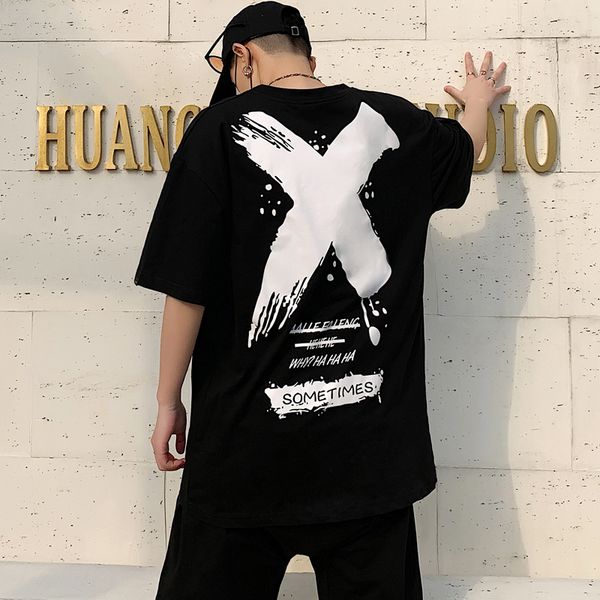 

rock asap rocky men t shirt new summer hip hop shirt camisetas hombre streetwear cotton short sleeve t-shirt, White;black