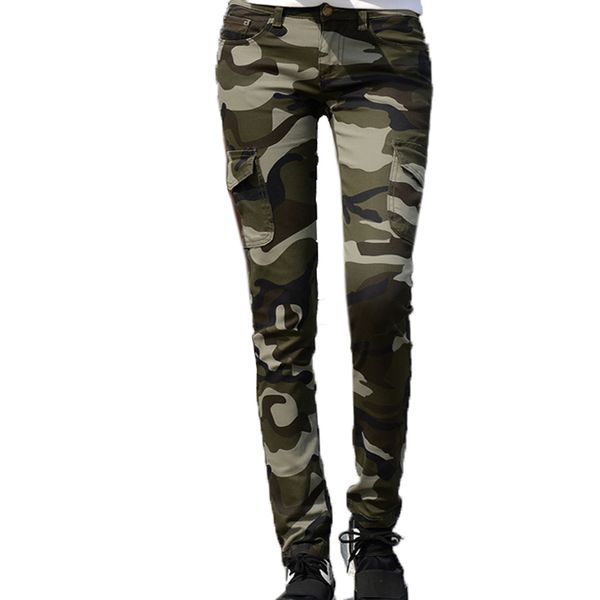 

trousers women camouflage 2020 spring army green high waist lady vintage elastic calcas feminina pantalone mujer pencil pants, Black;white
