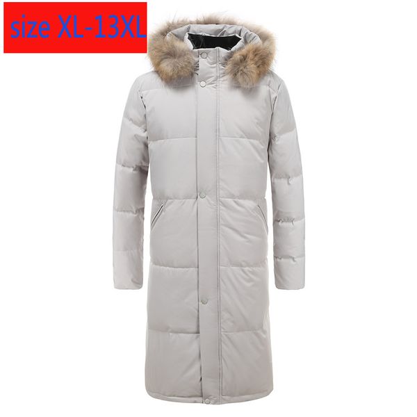 

новое высокое качество x-long пуховик hoodie меховой воротник мужчин мода толстые повседневная супер большой пальто плюс размер -10xl11xl1, Black