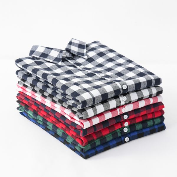 

woman blouses for women shirt womens 2019 new fashion female classic blouses flannel plaid shirt casual plus size office, White