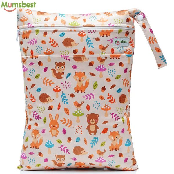 

[Mumsbest] 2019 New Wet Bag Washable Reusable Cloth diaper Nappies Bags Waterproof Swim Sport Travel Carry bag Big Size:40X30cm