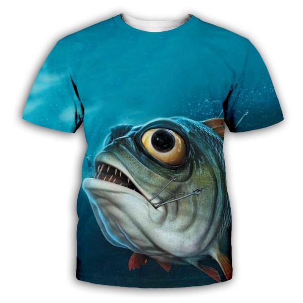 

2020 моды метанию роскошь mens конструктора тенниски тенниски тенниска животных рыбы 3d printed с коротким рукавом футболки мужские одежды о, White;black