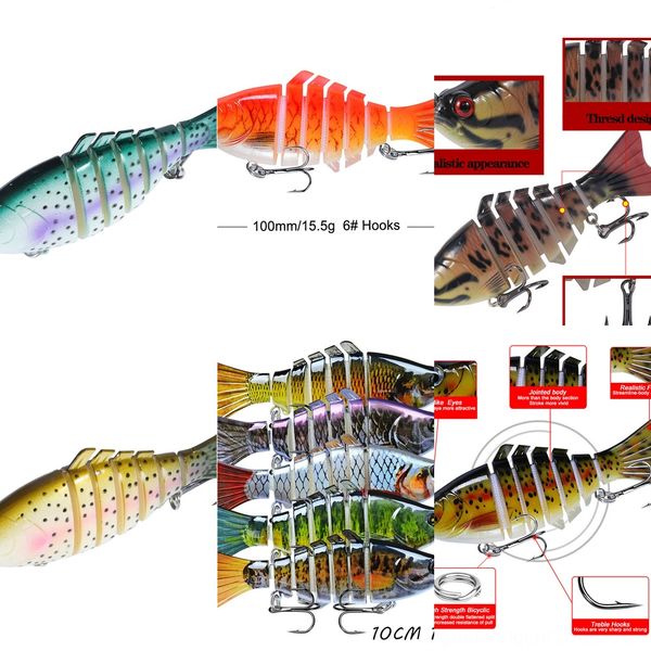 

zhyu8 multi-section shrimp lead-head shrimp luya bait multi-section soft set soft bait luminous