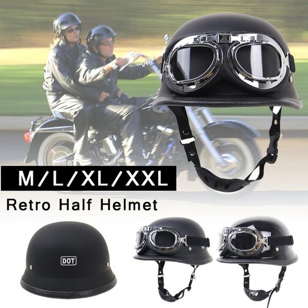 

german helmet locomotive retro helmet motorcycle outdoor riding half with glasses