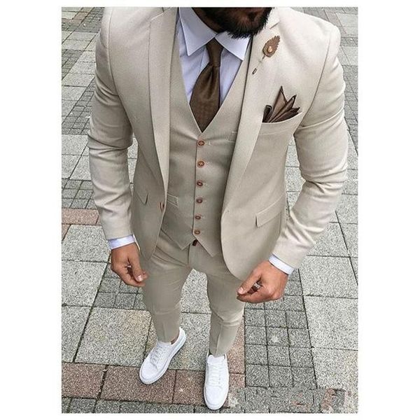

2020 fashionable groom tuxedos groomsmen vent slim suits fit man suit wedding men bridegroom (jacket+pants+vest), Black;gray
