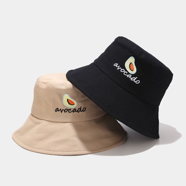 

avocado embroidered bucket hat outdoor sun hat fisherman cap