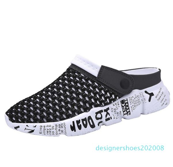 

sandalias hombre 2019 мужчины сандалии tenis лето дышащий air mesh мужчин зажгли тапочки пляж мужской досуг обувь плюс размер 39-46 d08, Black