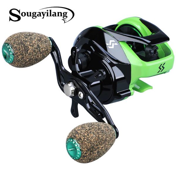 

sougayilang 7.2:1 high speed baitcasting reel casting fishing reel max drag power 14lb carp fishing saltwater tackle