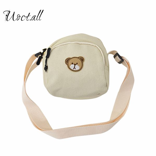 

japanese harajuku student girl canvas bag ins korean version wild messenger small bag female bear embroidery