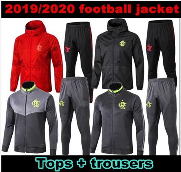 

tracksuit 2019 2020 flamengo soccer jacket training suit kits long sleeve brasil flemish flamengo diego guerrero football sportswear, Black