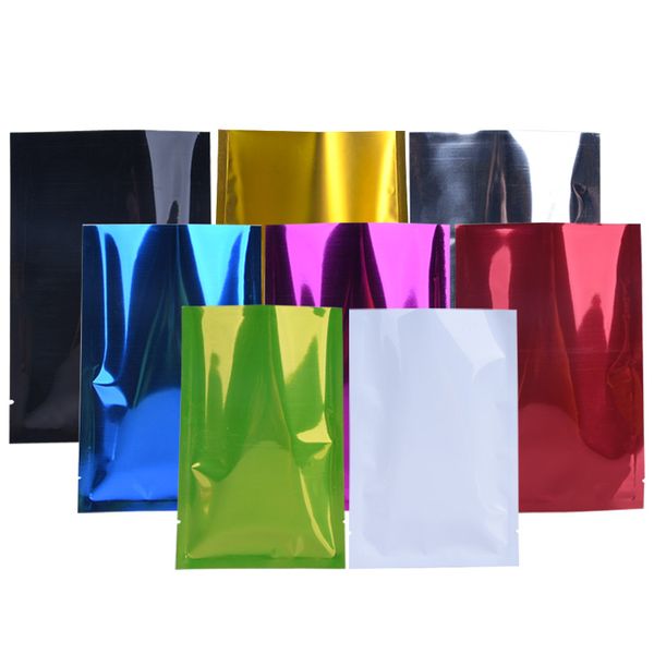 

multiple sizes green mylar heat seal smell proof aluminium foil bag/pouches sachets open plating foil plain pocket