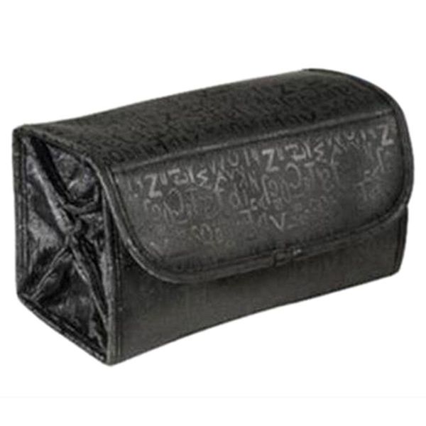

black portable foldable toiletry bag bellows storage makeup travel