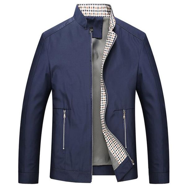 

dropshipping jacket men new spring autumn stand collar casual jackets mens business large size 5xl 6xl zipper coats jaqueta, Black;brown