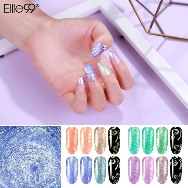 

elite99 5ml mermaid gel polish shimmer pearl shell glitter soak off uv nails gel varnish nail art manicure gel nail polish, Red;pink