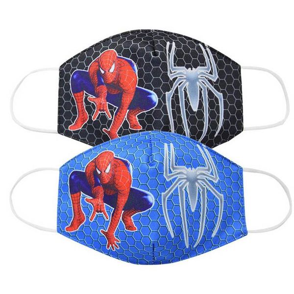 

взрослые дети spiderman рот маски унисекс мультфильм лица дышащий хлопок ветрозащитный anti-dust анти загрязнение многоразовые маски для мал, Blue