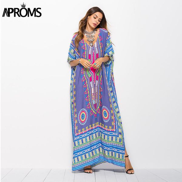 

aproms black traditional african clothing oversize african dashiki dresses for women robe africaine femme long maxi tunic dress, Red