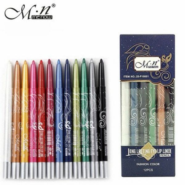 

new automatic rotation 12 color pearl eyeliner eye shadow pen makeup tool