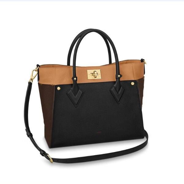 

3a качество m53823 30.5cm on my side телячьей кожи с тентом ручкой плечевого ремнем тотализаторы сумки, с мешком для сбора пыли, dhl бесплат