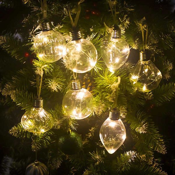 

1 pcs bulb simulation bulb christmas tree lighting pendant pet shaped filament christmas ball hanging on xmas tree decoration