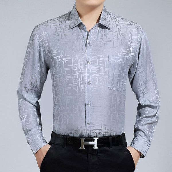 

boollili 100%silk men shirt summer blue white dress shirt man 2010 gentlemen button chemise homme manche longue, White;black