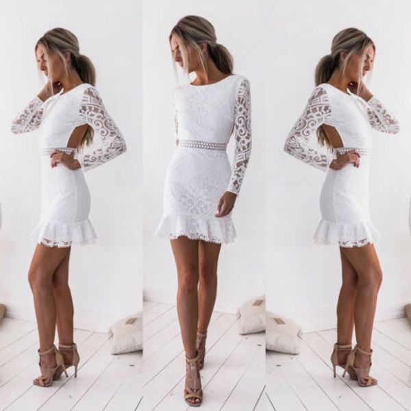 

ladies long sleeve lace cutout tight party evening gown, Black;pink