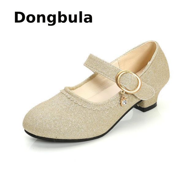

children' leather shoes spring autumn 2020 new korean high-heeled princess shoes big children' student performance, Black;grey