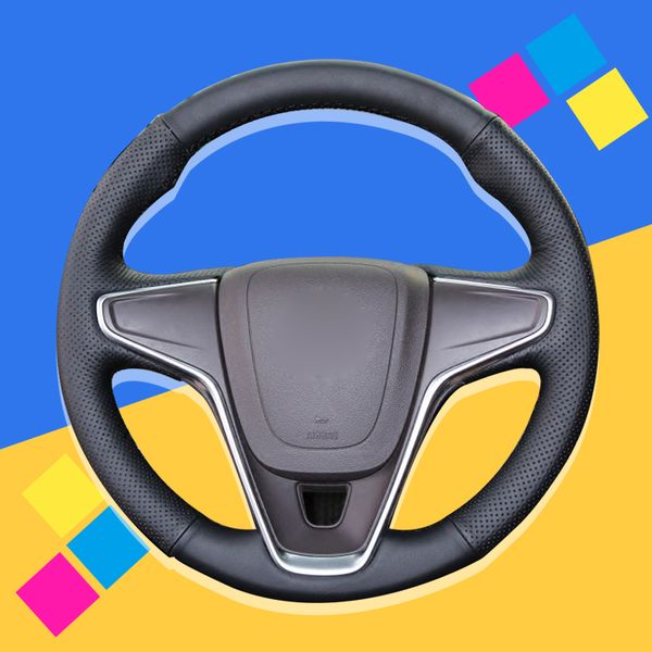 

auto braid on the steering wheel cover for buick regal insignia 2014 2015 hand stitched diy car wheel covers car-styling