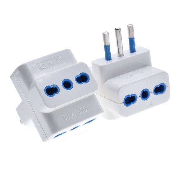 

italy travel plug adapter 3 way multi port outlet ac100~250v 10a