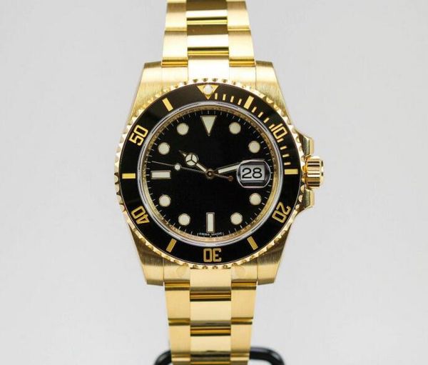 

sapphire ceramic 18k 40mm yellow gold 116618 automatic mechanical asia 2813 movement mens watches men's watch black dial, Slivery;brown