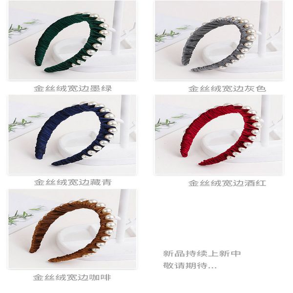 

персонализированные головная повязка с pearl дамы стиль волос с headbands alice группа cerchietto aliceband упругие диапазона волос hairclip, Black;brown