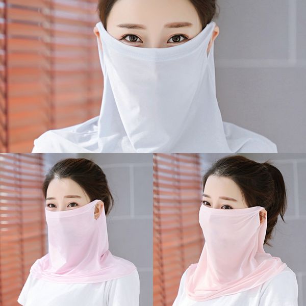 

um0se masks sunscreen women thin summer breathable scarf riding face chiffon triangle scarf outdoor lightweight protection, Black