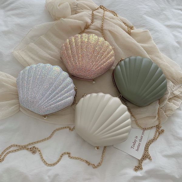 

women summer bag small sequins shell shape chain bag ladies fashion sequine samll shoulder girls' cute crossbody