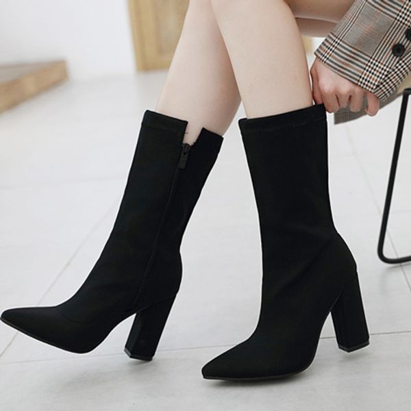 trendy black boots