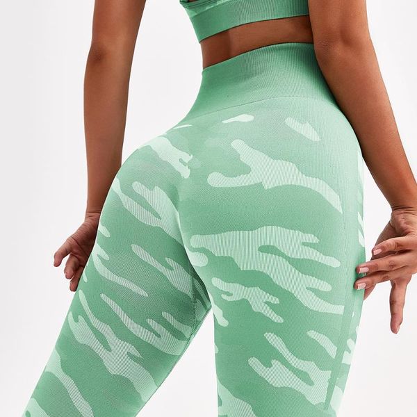 

seamless camo running yoga leggings women high waist tummy control sportswear fitness legging push up hip gym workout pants, White;red