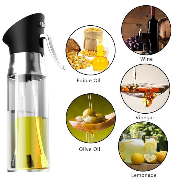 

2-in-1 oil spray bottle, olive oil dispenser kitchen oil sprayer for cooking, bbq, salad, baking, roasting, kitchen t
