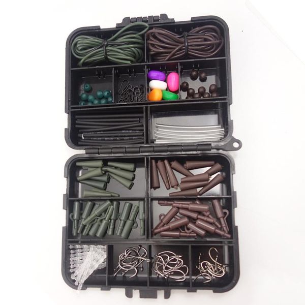 

carp fishing tackle box lead clips hooks swivels cramp shrink tube fishing tackle tools set accessories