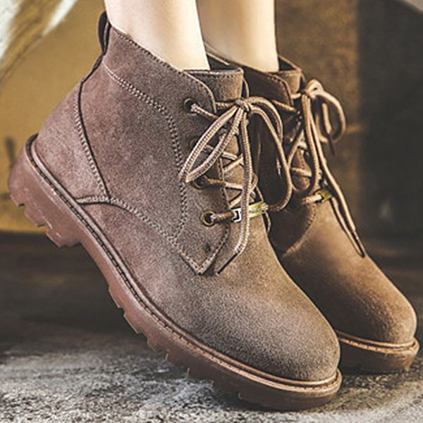 

women boots 2019 autumn boots with low heels ankle botas mujer casual leather chaussures femme punk shoes woman, Black